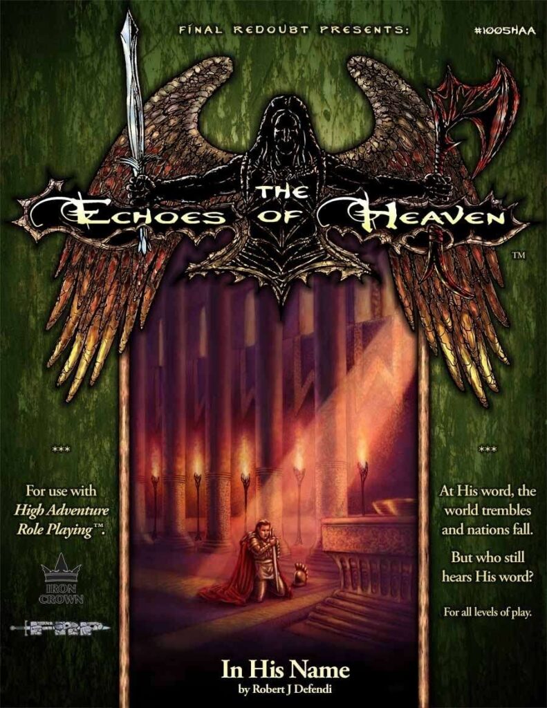 In his name - Echoes of heaven campaign setting cover
